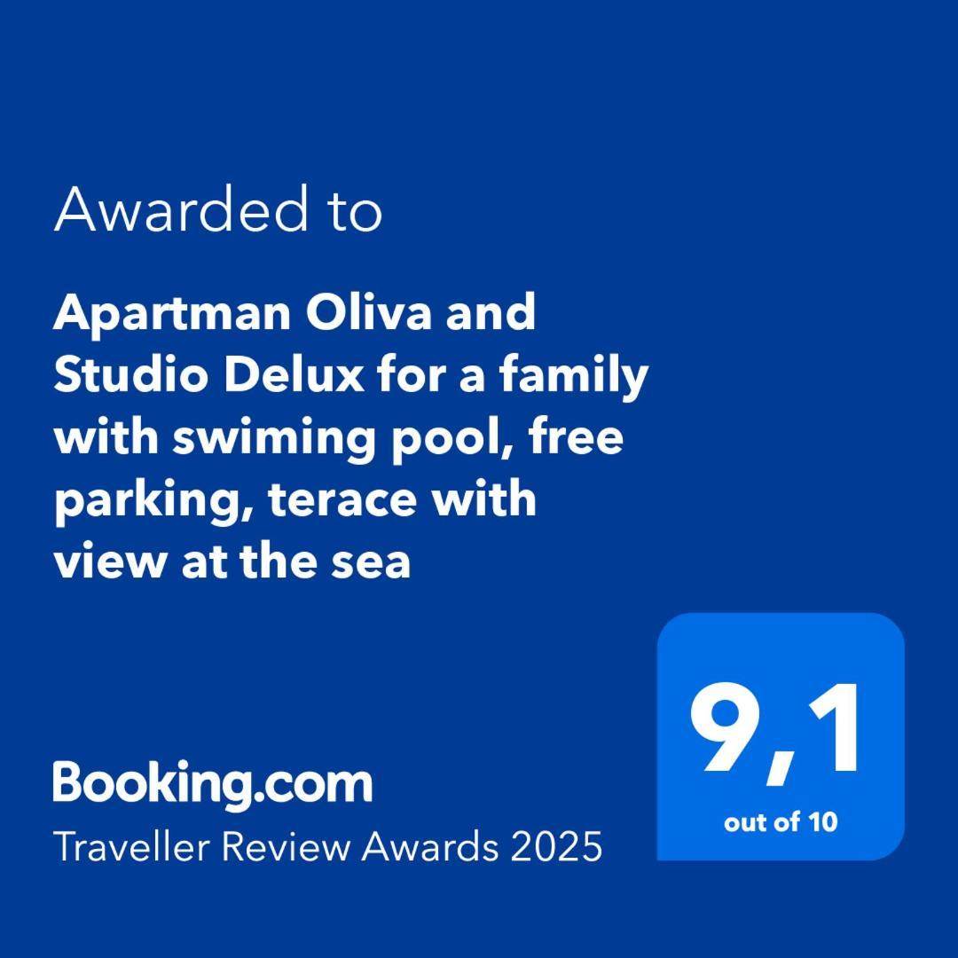 Oliva And Delux For A Family With Swiming Pool, Free Parking, Terace With View At The Sea